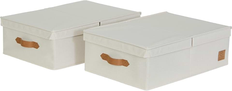 LOVE IT STORE IT Premium - Aufbewahrungsbox mit Deckel M, Beige, 2er Set