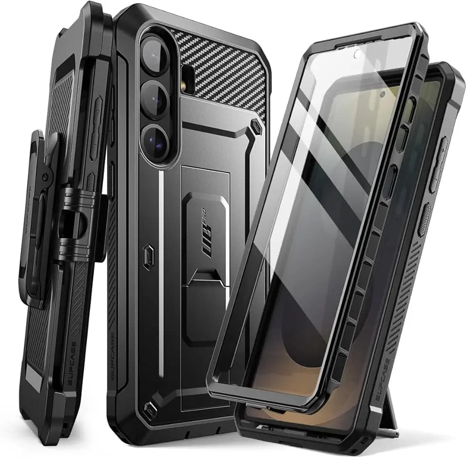 SUPCASE for Galaxy S25 FE Case with Built-in Screen Protector, Black
