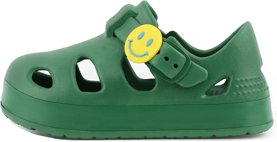 Toddler Wide Toe Box Sandals For Boys & Girls,Children's Closed Toe Water Sandal with Adjustable Strap