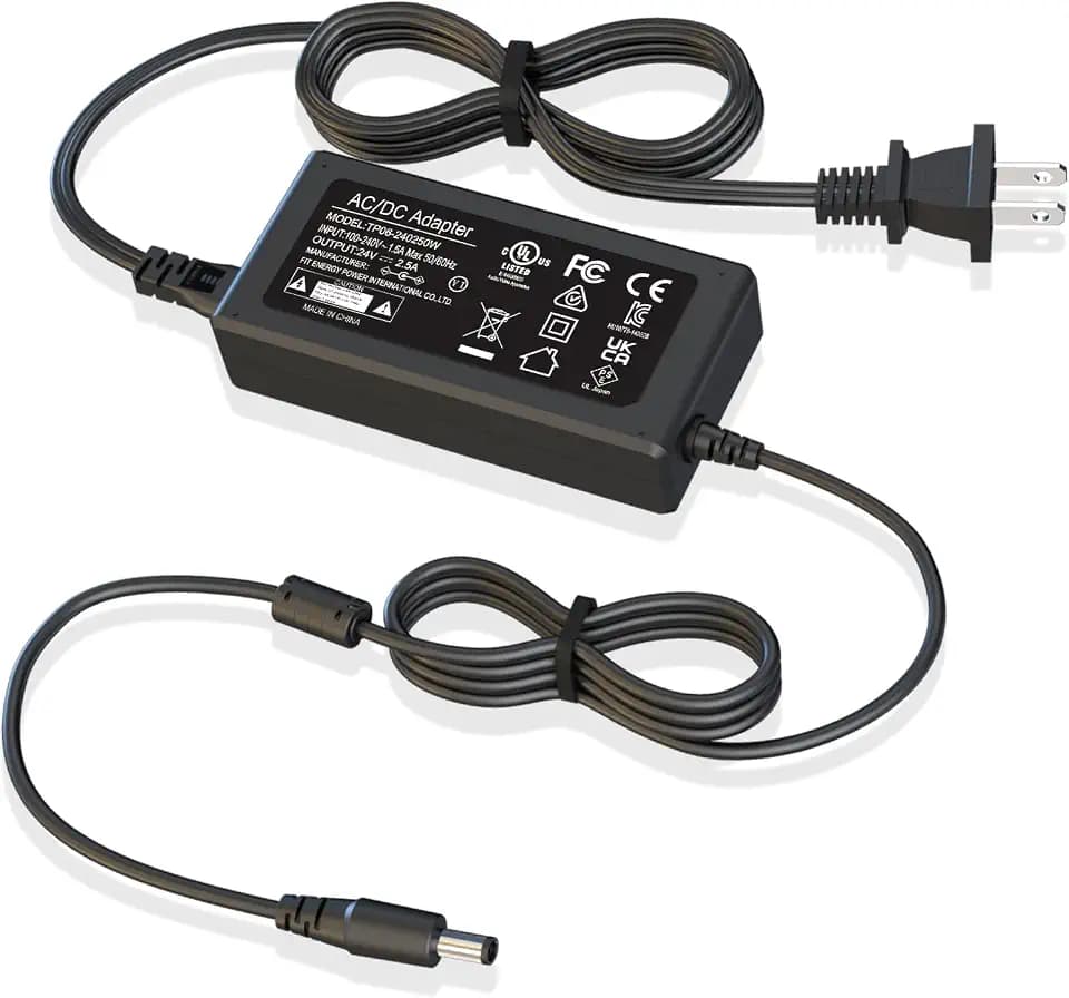 UL- 24V AC/DC Power Supply Adapter for Dymo 4XL 400 450 5XL 550 Label Thermal Twin Turbo Labels Printer Duo Printer 1752267 1752266 1752265 LabelWriter Charger Power Cord