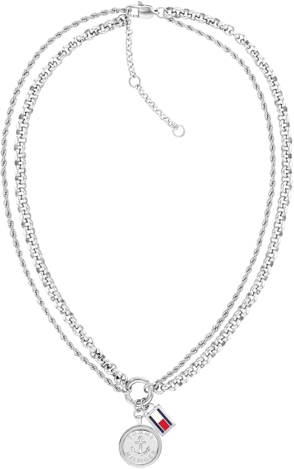 Tommy Hilfiger Jewelry Halskette mit Anhänger für Damen Kollektion aus Edelstahl - Erhältlich aus Gold oder Silber