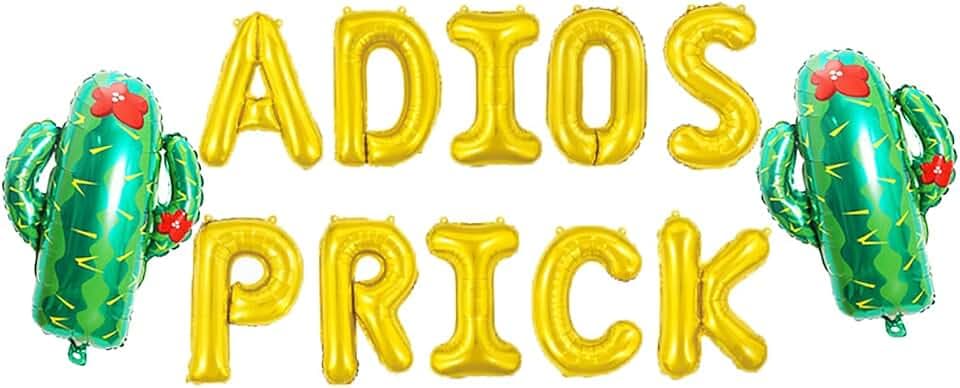 16"gold Adios Prick Balloons,Breakup Party Adios Prick Decor | Divorced AF Divorce Balloons.