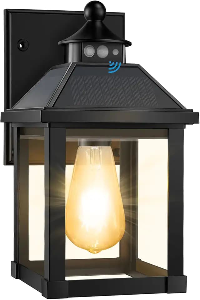 Auzev Solar Sconce Lights Outdoor Wall Mount Solar Porch Light Exterior