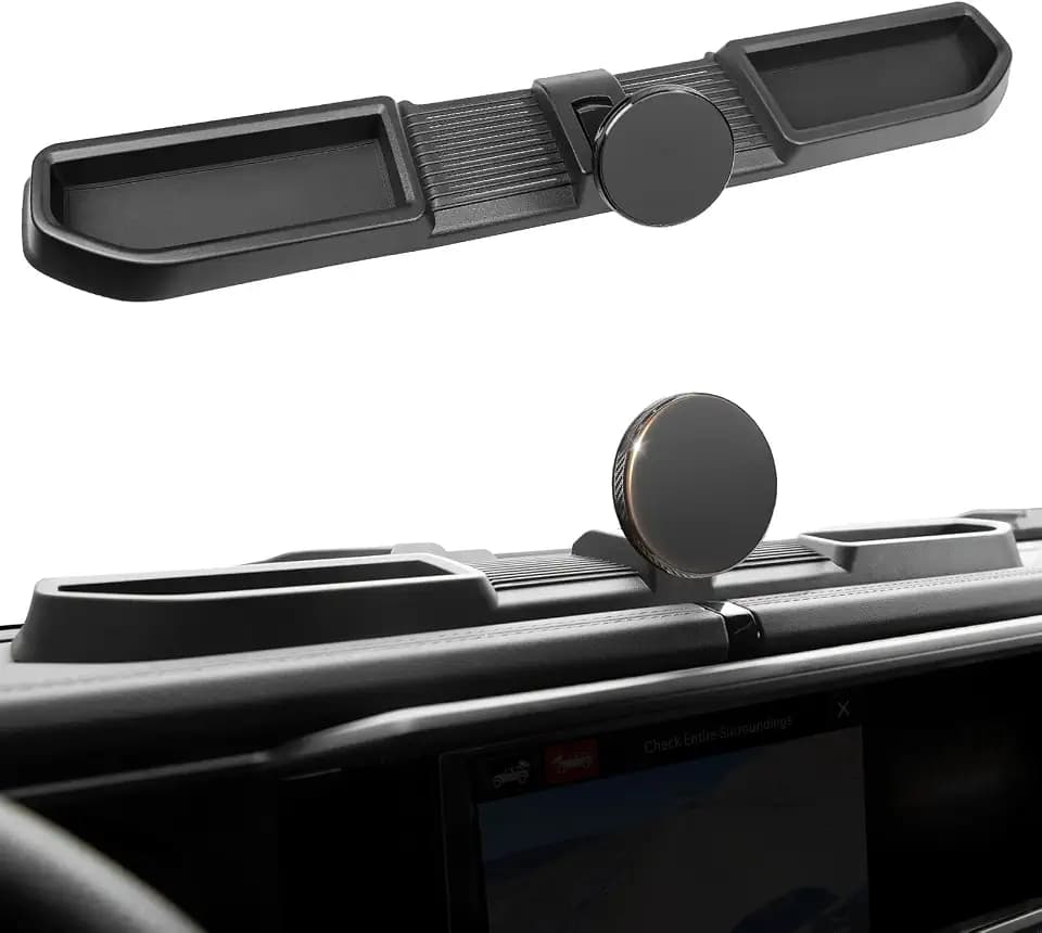 Magnetic Dash Phone Mount for 2024 2025 Jeep Wrangler JL JLU & Gladiator JT Accessories Multi-Mount Phone Holder Dashboard Storage Tray with Extra Clip Bracket, Not for Oil-Electric 4xe