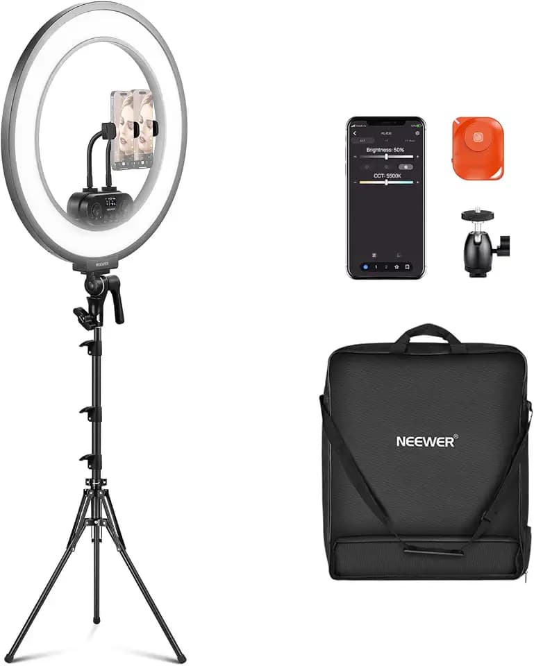 NEEWER RL45B 18" Edge Lit Ringlicht, Ring Light mit Stativ, Handyhalterung
