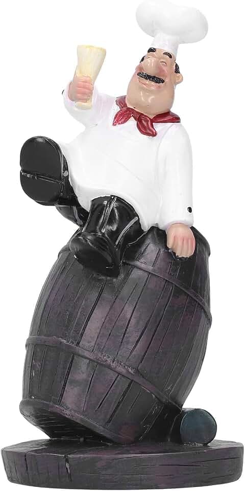 Resin Chef Statue, Italian Chef Figurines Fat Chef Kitchen Decor Cooking Crafts Statue Restaurant Decoration Cute