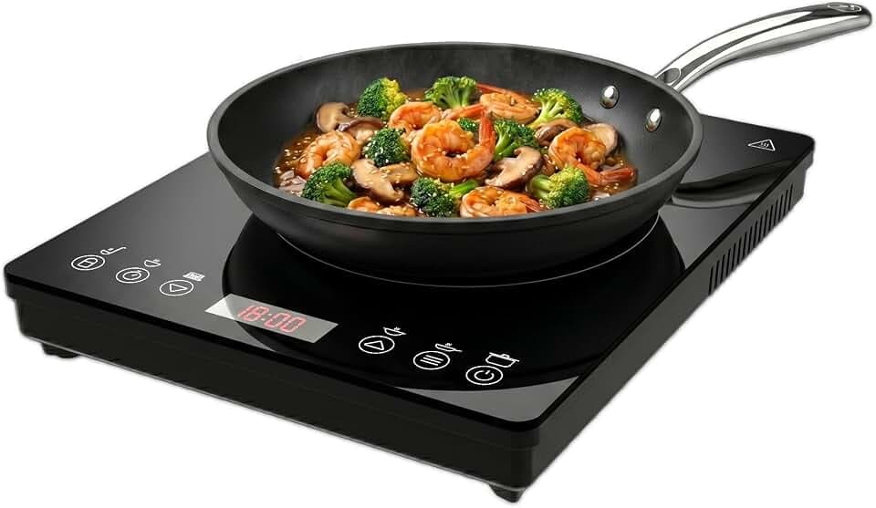 Cecotec Einzel Induktionskochfeld Full Magma Slim Pure. 2000 W Leistung, 9 Anpassbare Leistungsstufen, intuitives Touch-Display, Integrierter Timer, Robustes und sehr Pflegeleichtes Glasdesign