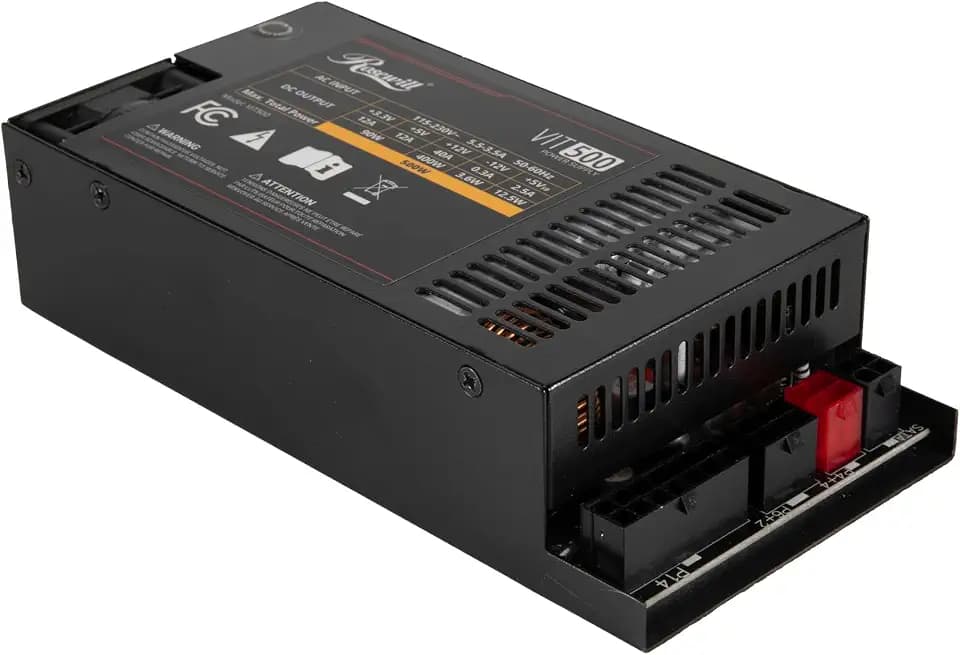 Rosewill VIT 500W, Mini ITX/Flex ATX / 1U Fully Modular Power Supply, Full Range Active PFC 90-264V, 40mm Two Ball Fan, Suitable for Mini Server, NAS, Small Form Factor - 5 Year Warranty