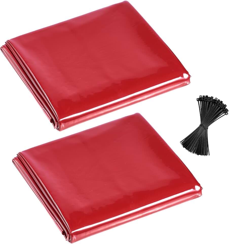 VEVOR 2er-Pack Schweißvorhang, 1740x2340 mm Schweißschutzwand, flammhemmende Vinyl-Schweißschutzwand mit 6-stufigem UV-Schutz für Werkstatt-/Industrieeinsatz, Rot (Ohne Rahmen)