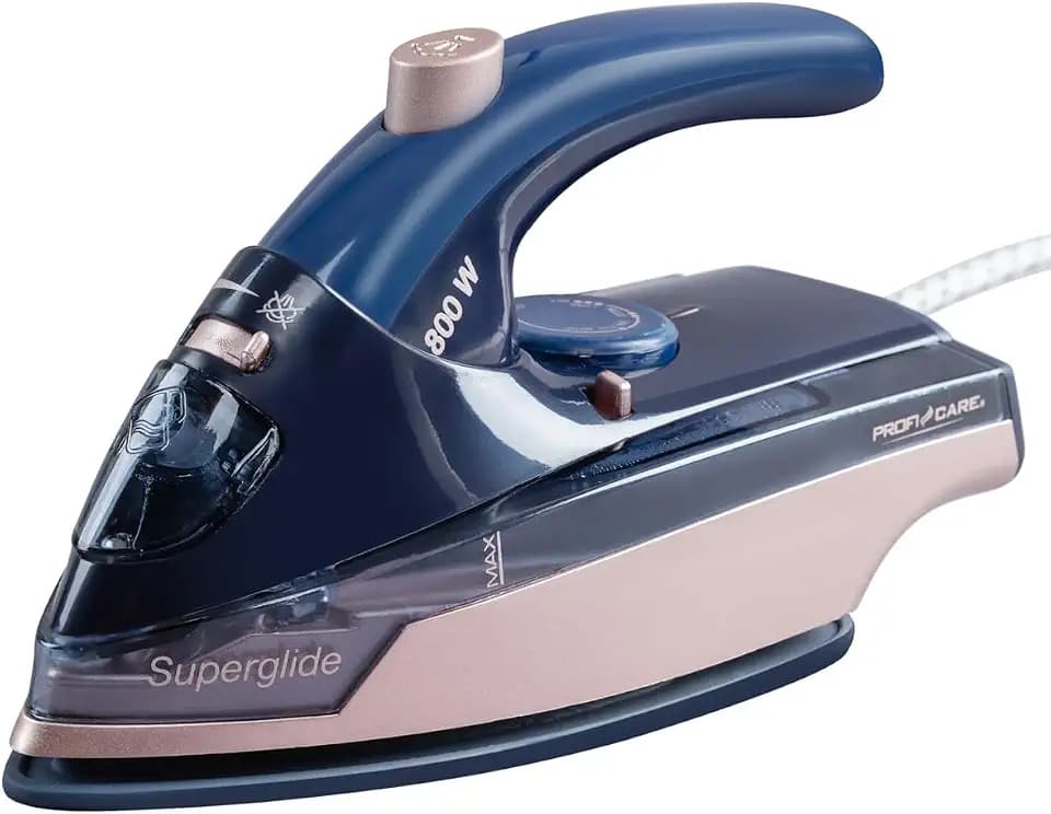 ProfiCare® Reisebügeleisen | Mini Bügeleisen mit klappbarem Griff | 800W | Keramiksohle | 40ml Wassertank | Reise Bügeleisen | Bügeleisen klein | Reisebügeleisen Dampf | PC DB 3125