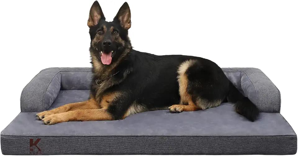 KSIIA Orthopädisches Hundebett Grosse Hunde Abnehmbar Waschbar 104x68x17cm