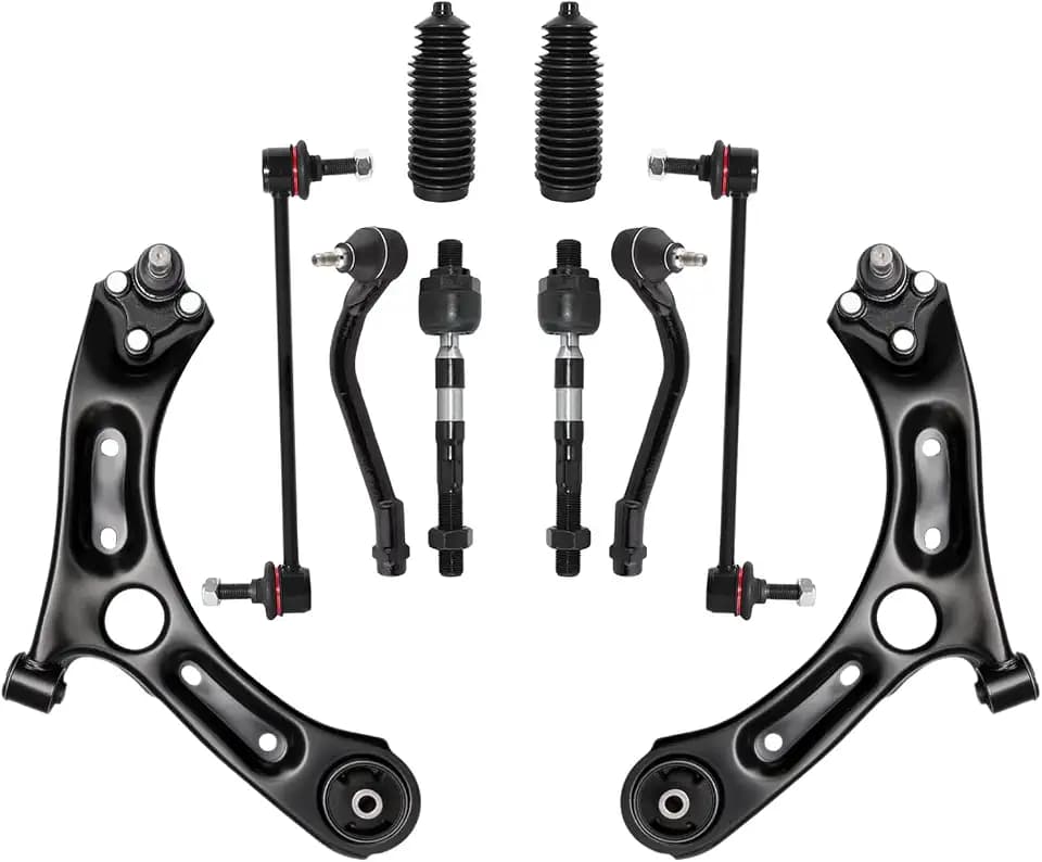 10 PCS Suspension Kit Front Lower Control Arm and Ball Joints Sway Bar Link Tie Rod Bellows Compatible With 2016-2021 Hyundai Tucson 2017-2022 Kia Sportage