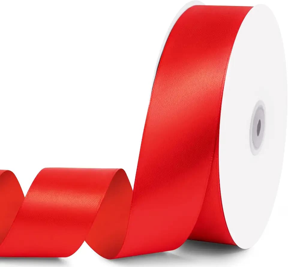 KMER LIFE 1-1/2" x 100 Yards Red Satin Ribbon Crafts Gift Wrapping