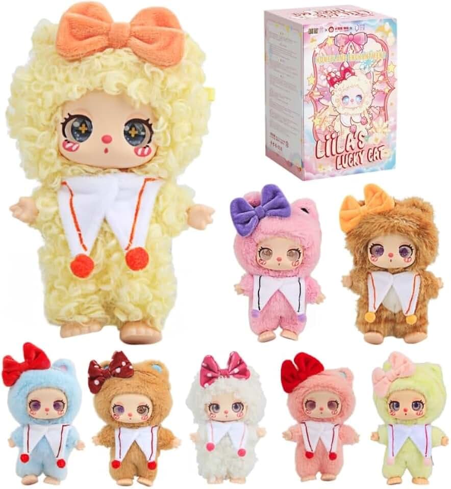 Liila‘s Lucky Cat Serie Blind Box, Adorable Collectible Toys, 6.3IN Hangable Doll with Unique Designs Birthday Gifts, 1PCS (1 of 9 Possible Styles)
