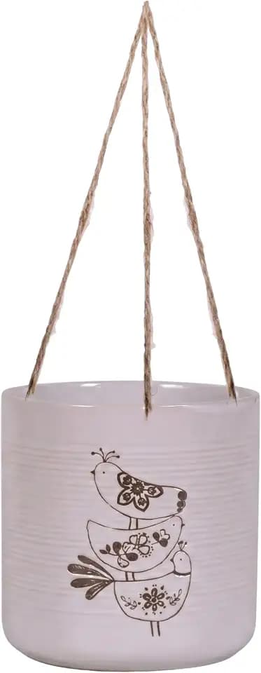 Hanging Floyd Bird 5" Flower Pot, Multi Color