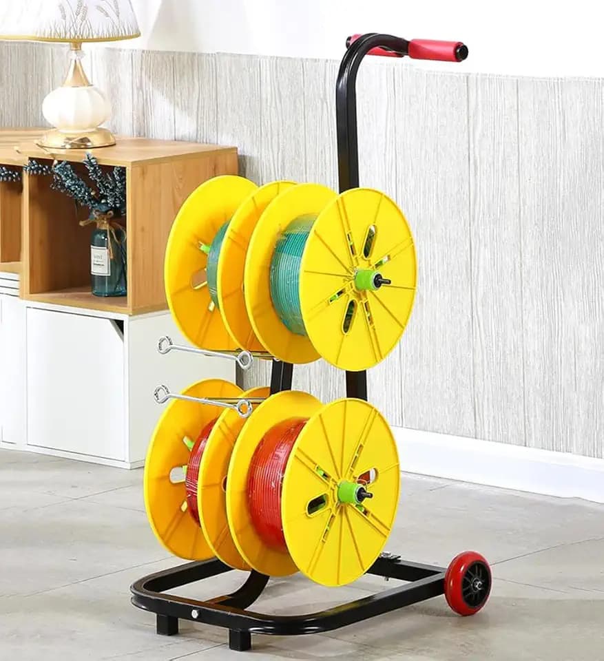 Cable Unwinding Rack With 4 Reels - Cord Disc for Construction Site, Multi-Wire Home Installation - Electrician Tool for Cable Drum(4 Reels)