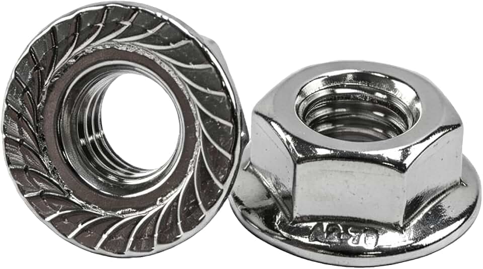80 Stk M8 Flanschmuttern, Sechskant Flansch Muttern mit Flansch und Sperrverzahnung,M8 Sechskantmuttern Selbstsichernde Muttern, Sperrzahnmuttern, Sechskant flanschmutter Set
