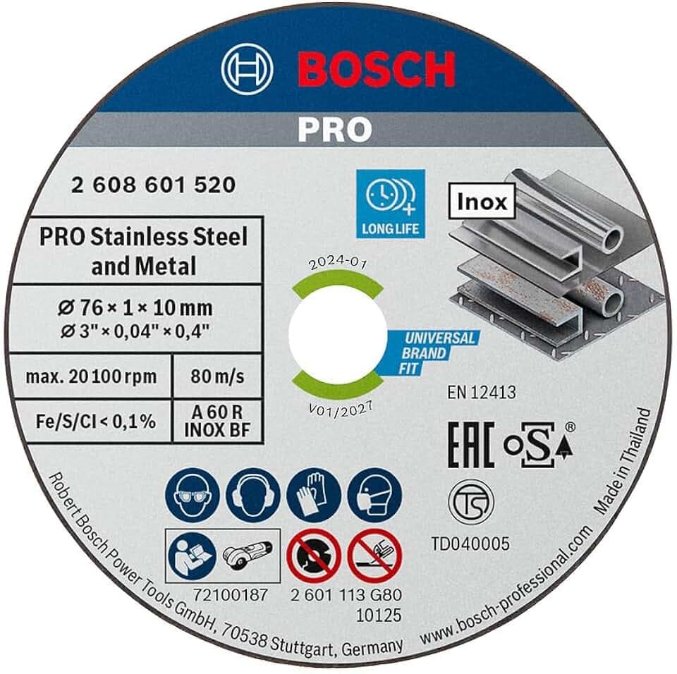 Bosch PRO Stainless Steel and Metal Gebundene Trennscheibe, 76 x 1 x 10 mm
