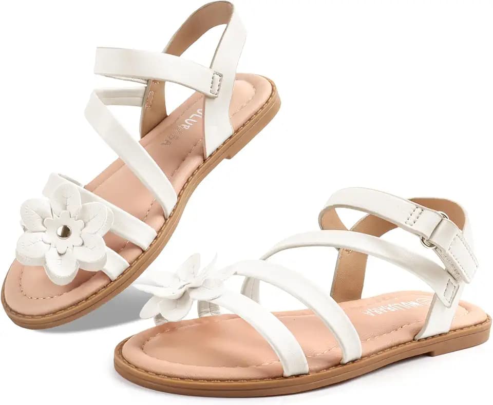 Wulubaba Toddler Girls Sandals Open Toe Dress Sandals for Kids