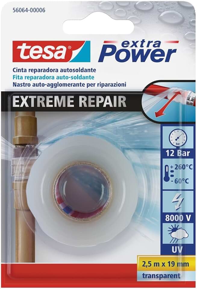 tesa extra Power Extreme Repair Reparaturband - 2,5 m x 19 mm - Transparent