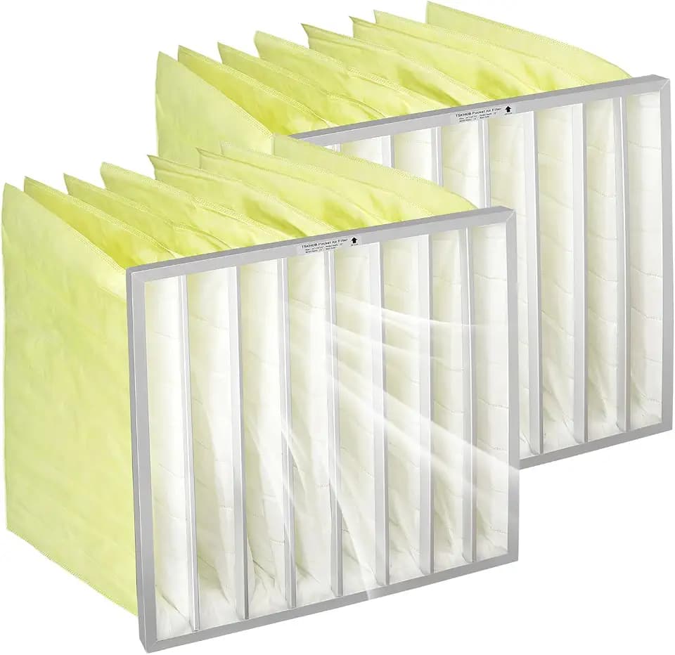 2-Pack MERV 14 24x24x22 Synthetic Deep Pocket Air Filter for HVAC
