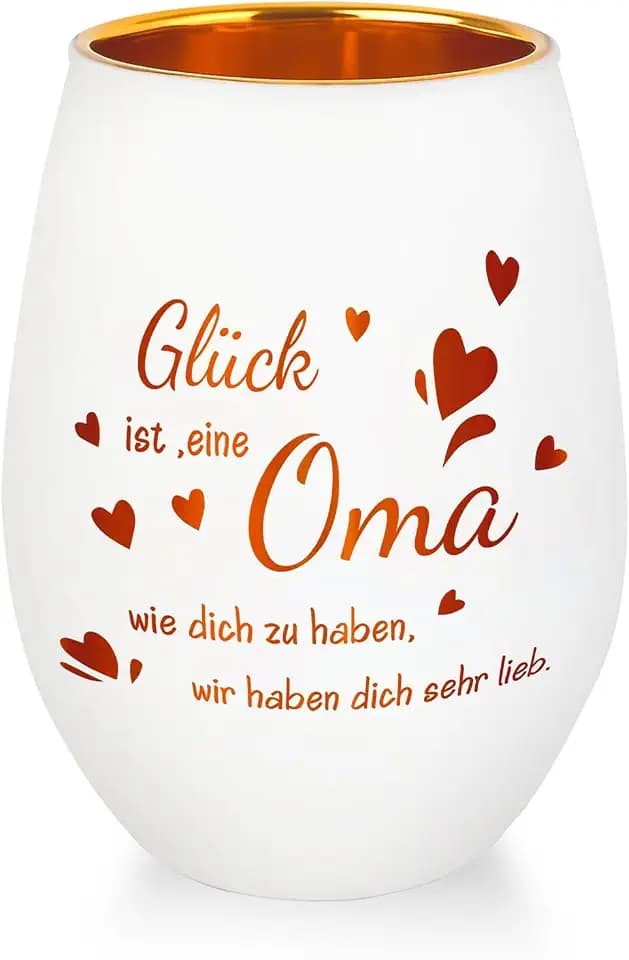 Belillpipi Geschenke für Oma, Windlicht aus Glas für Oma, Teelichthalter mit Gravur für Muttertag Personalisierte Geschenke für Geburtstag Weihnachten