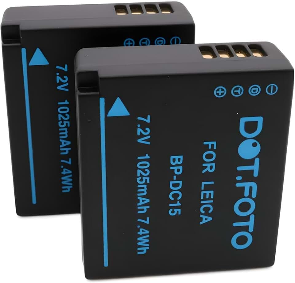 2 x Dot.Foto BP-DC15-E, BP-DC15-U, BP-DC15-TK Premium 7.2v / 1025mAh Akku für Leica D-LUX (Typ 109), D-LUX 7, D-LUX 8 / C-LUX