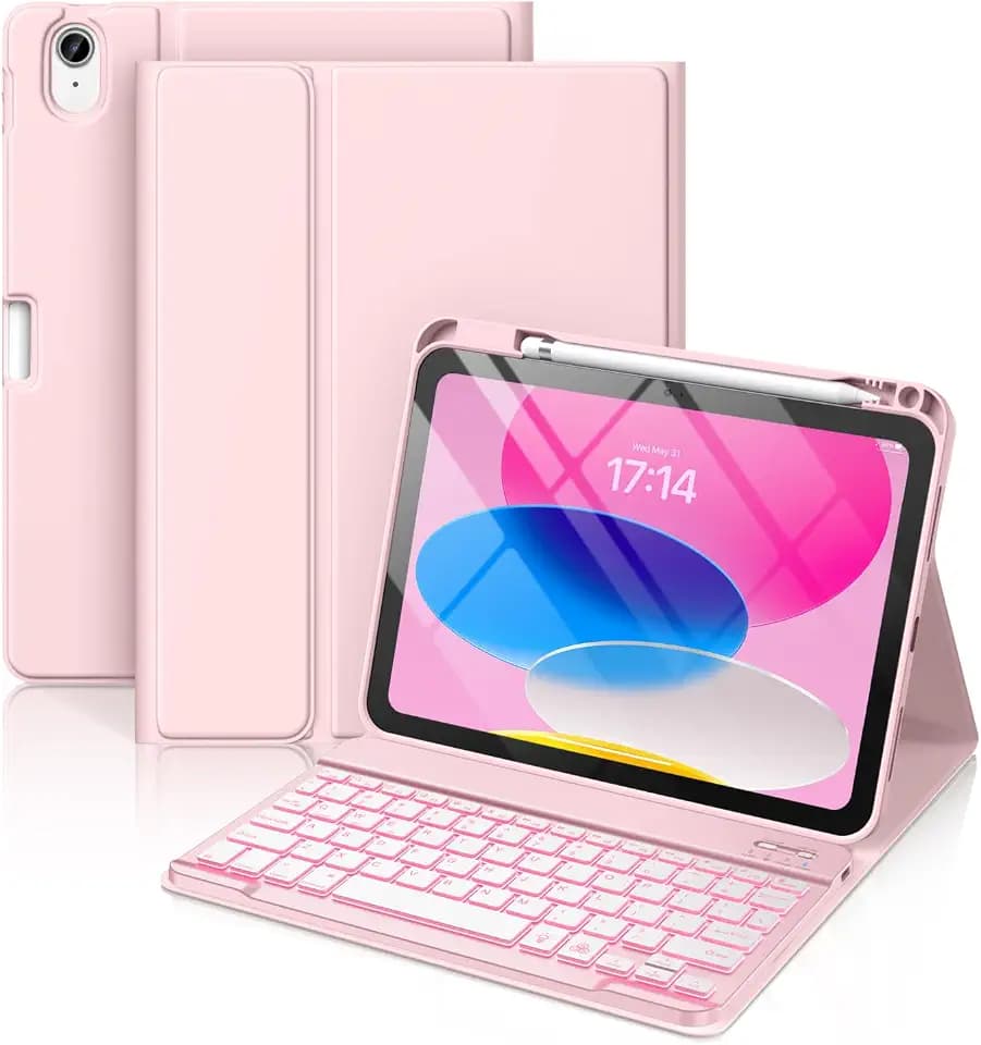 Hamile for iPad A16 11th 10th Generation Case with Keyboard - Wireless