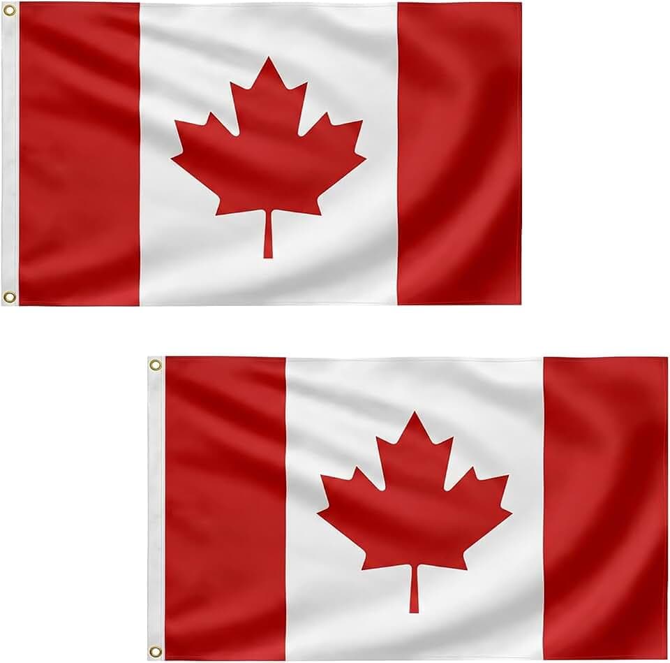 TOPFLAGS 2PC Canada Flag 3x5 FT,Vivid Color Canadian Flags Outdoor
