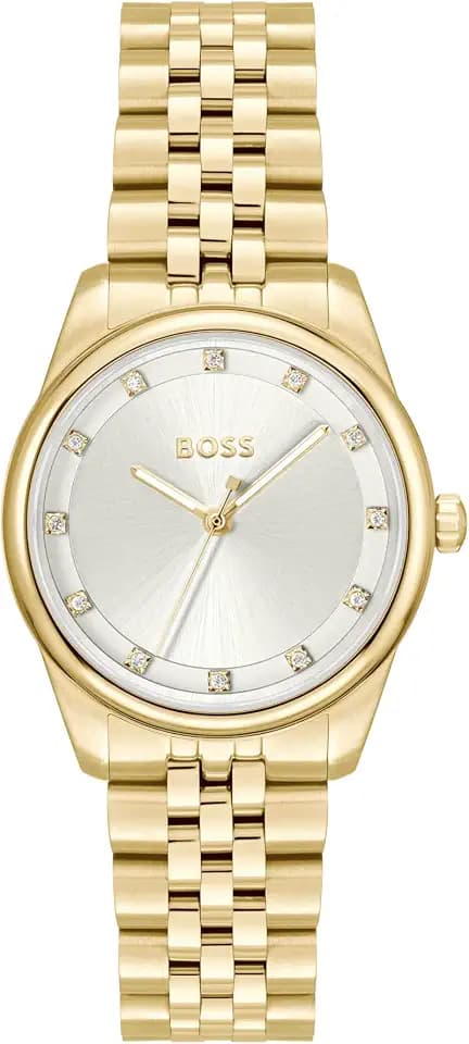BOSS Uhr mit DREI-Zeiger-Quarzwerk für Damen Kollektion Graceful Precious mit Edelstahlarmband - Erhältlich aus Zweifarbig oder Gold