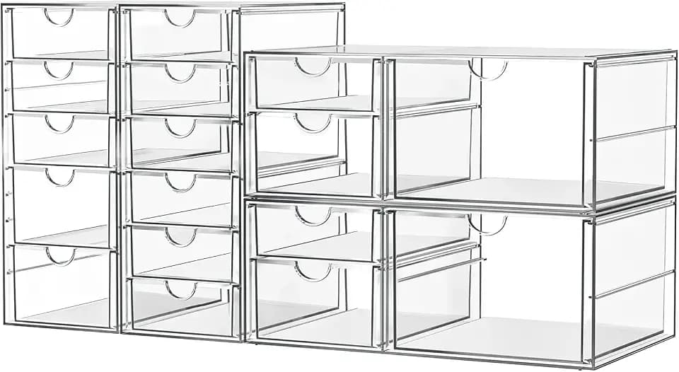 ARSTPEOE 17-Drawer Acrylic Storage & Makeup Organizer for Desk, Bath