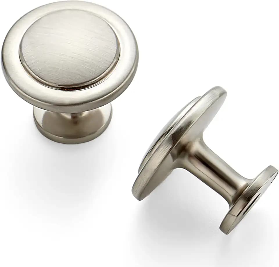 Ravinte Brushed Nickel Cabinet Knobs Zinc Drawer Knobs, 1-1/4 Inch, 25 Pack