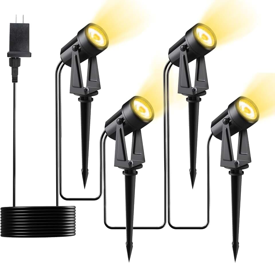 4 Pack Outdoor Low Voltage Landscape Lighting with Transformer