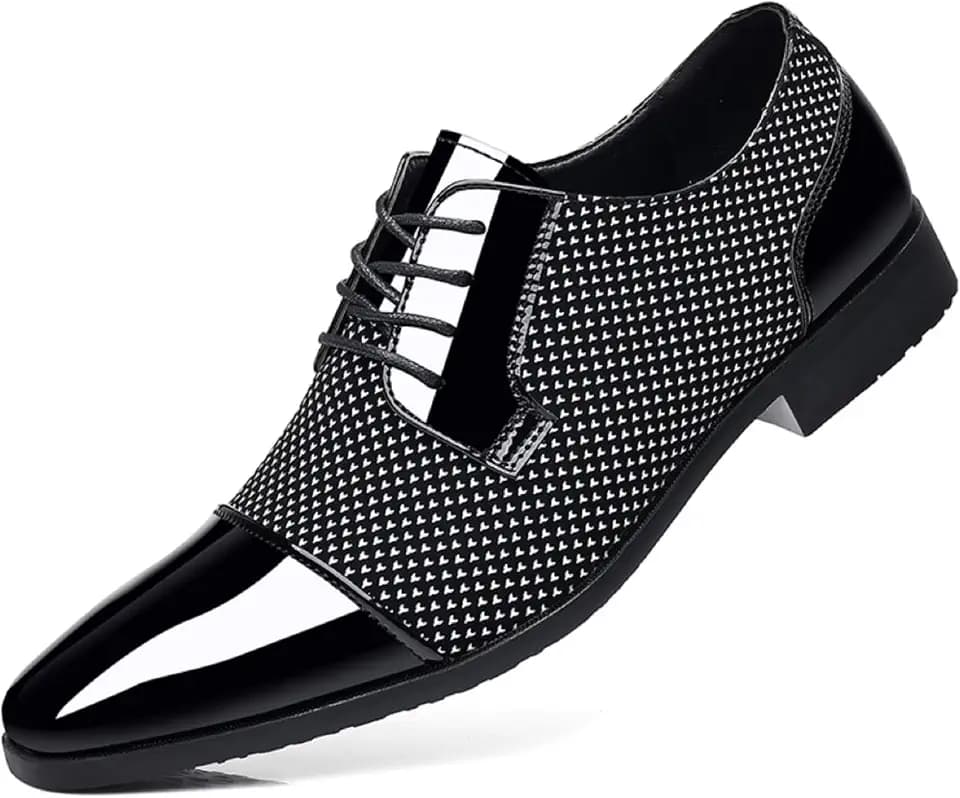 Men's Dress Shoes Oxfords Formal Patent Leather Tuxedo Shoes Wedding Derby