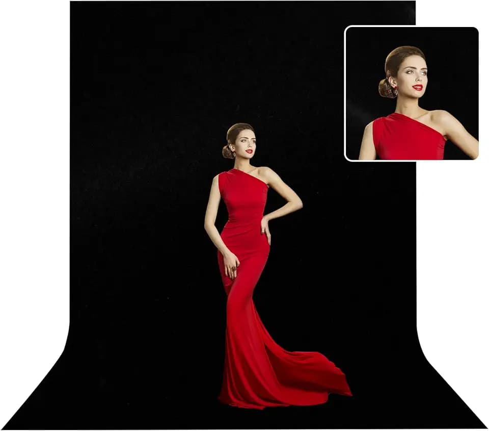 BEIYANG 5X10FT Black Velvet Backdrop Screen, Pure Black Background Screen for Photography, Portrait, Product,Video Shooting, Background Cloth for Studio,Party,Decoration