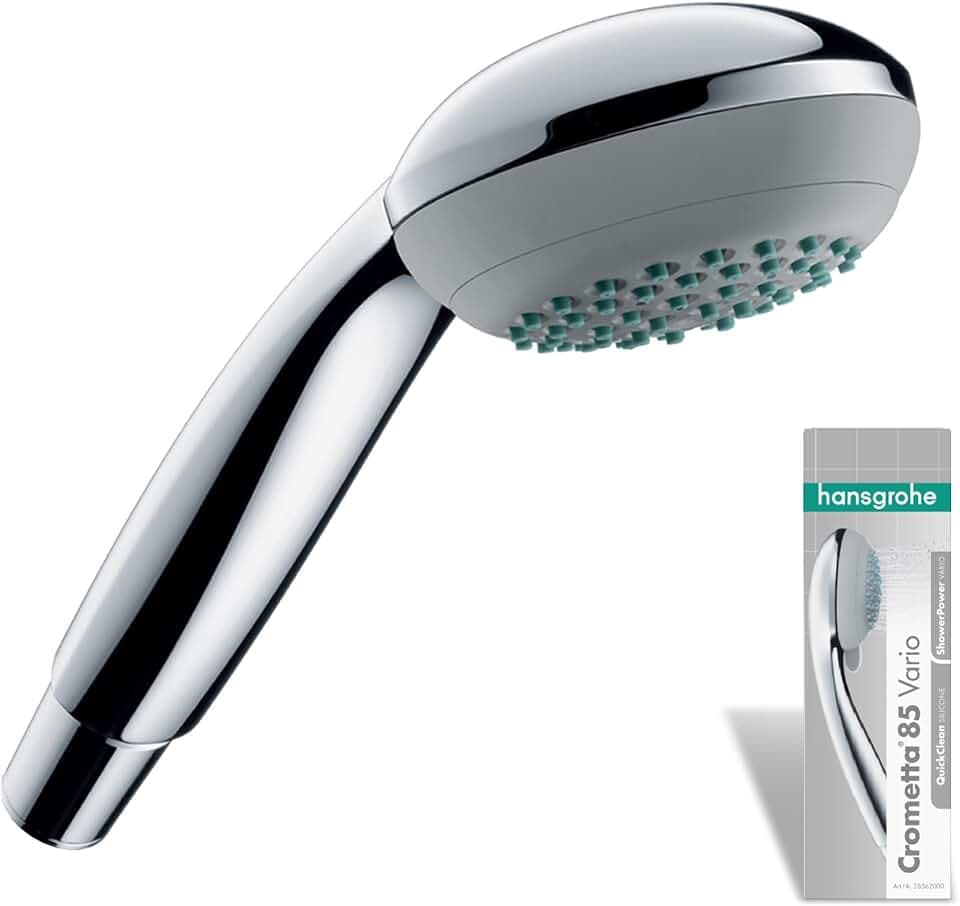 hansgrohe wassersparender Duschkopf Crometta 85, Sparduschkopf 6l/min, Duschbrause , Chrom