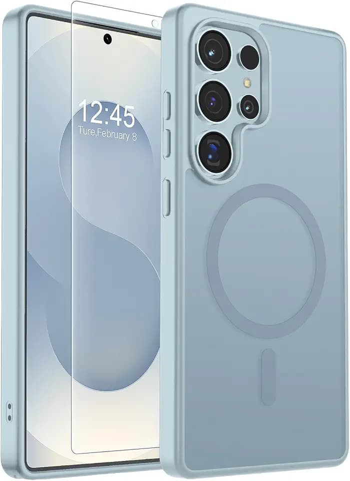 SUPFINE Magnetic for Samsung Galaxy S25 Ultra Case - Sliver Blue