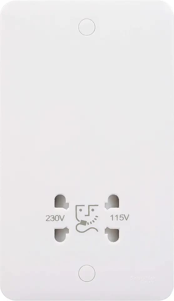 Schneider Electric Lisse Rasiersteckdose, doppelte Spannung, 115/230 V, GGBL7090S, Weiß, geformt