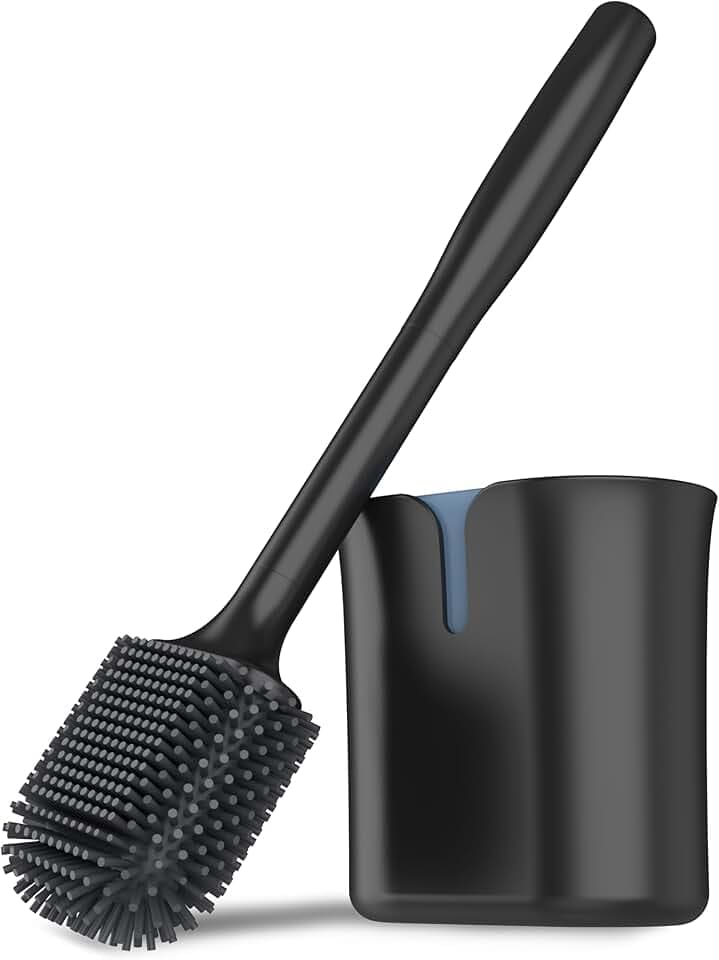 MR.SIGA Toilettenbürste und Halter, Wandmontage, schwarz, 1er-Pack