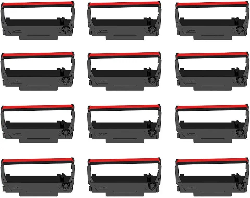 12-Pack ERC30 ERC-30 ERC 30 34 38 B/R Compatible Cash Register Ink Ribbon Used for ERC38 NK506 TM-U220 M188B, BTP-M300, GRC-220BR SBR-275 (Black and Red)