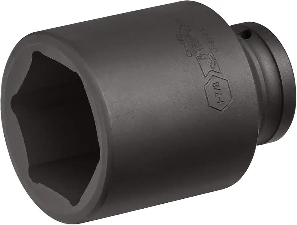 JETECH 3/4" Drive 1-7/8" Deep Impact Socket, 6-Point SAE Impact Socket, Heat-Treated Chrome Molybdenum (Cr-Mo) Alloy Steel, Extra Length for Heavy-Duty Truck & Industrial Applications