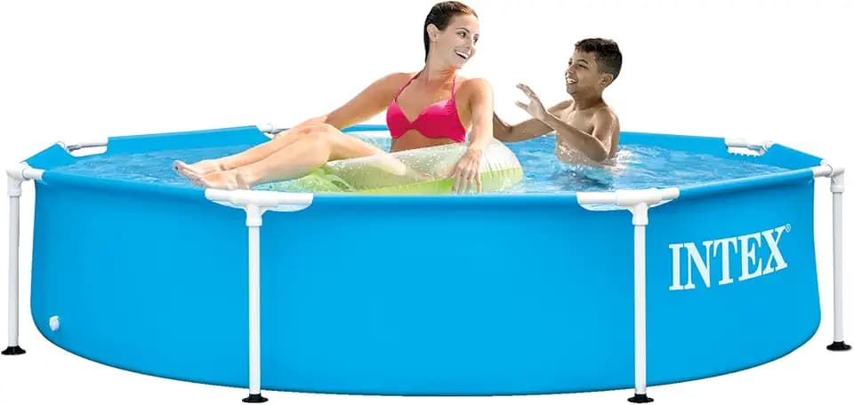 INTEX Metal Frame 8ft x 20in Round Above Ground Swimming Pool