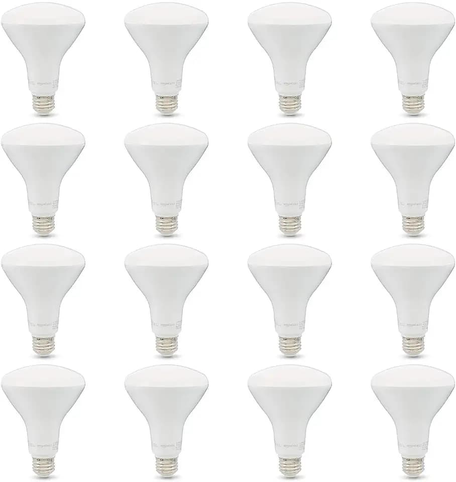 Amazon Basics BR30 LED Light Bulb, 65W Equivalent, 11W, E26 Standard Base, Soft White 2700K, Dimmable, 10,000 Hour Lifetime, 16-Pack