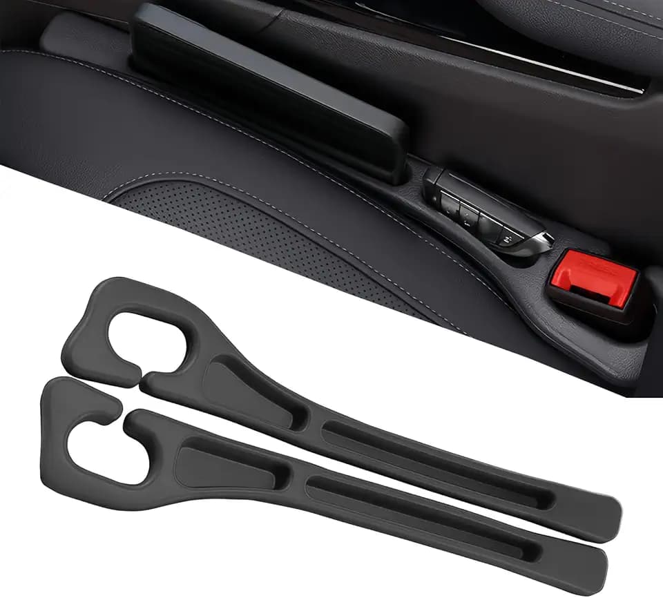 Car Seat Gap Filler Organizer 2 Pack, Anti-Drop Car Seat Gap Filler, Black