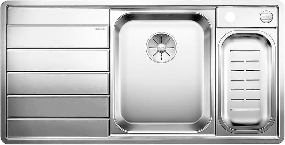 BLANCO AXIS III 6 S-IF | Edelstahl | Hauptbecken rechts