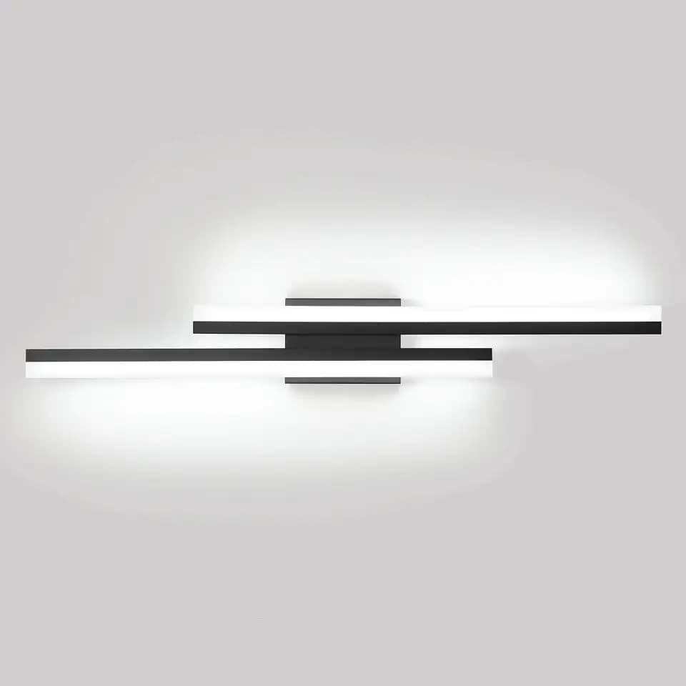 PRESDE LED Bathroom Vanity Light 32inch Bathroom Light Fixtures Over Mirror Black Modern Bath Vanity Lighting Bar Dimmable