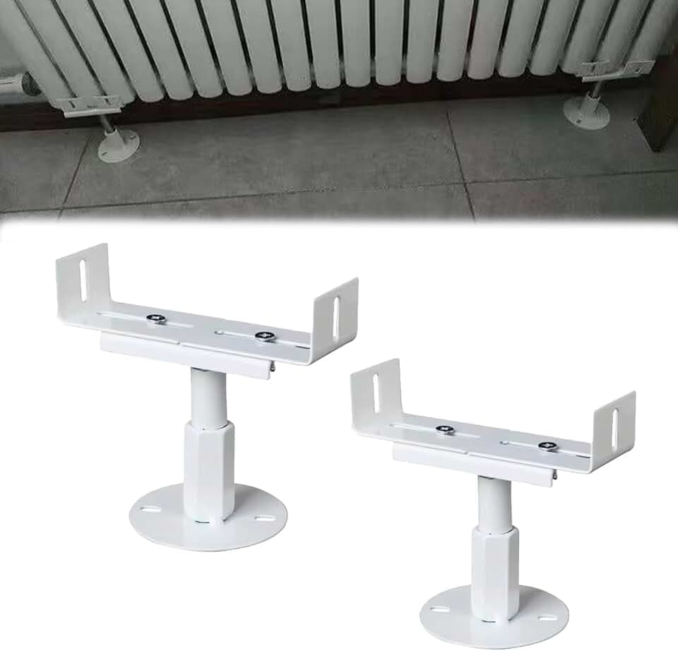 Heizkörper, 2 Stück Halterung 18-23cm Höhenverstellbar Und 3-22cm Einstellbare Breite Aluminium Heizkörper Füße Bodenhalterung für Säulenheizkörper