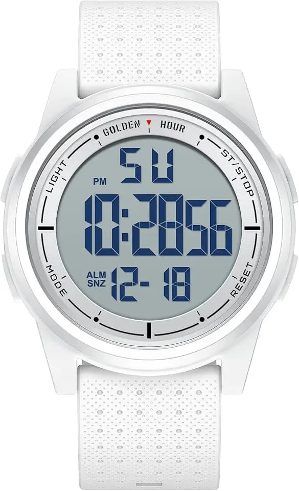 GOLDEN HOUR Ultradünne Minimalistische Sportuhr wasserdichte Digitaluhren Herren mit Weitwinkel-Helles Display Gummiband Armbanduhr für Herren Damen