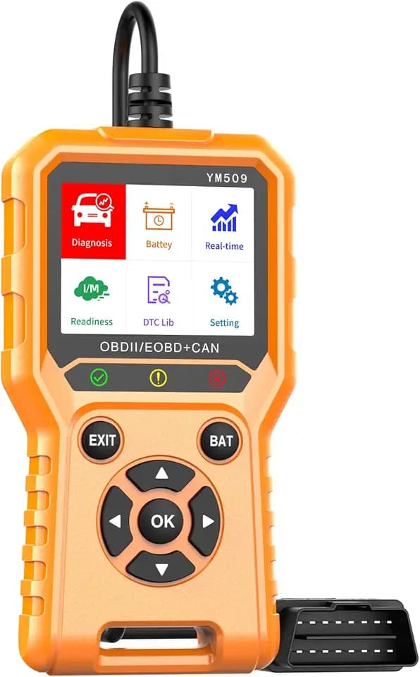OBD2 Scanner with 2.8" Color Screen & Live Data Graphs – No App Needed, View DTC Status, Freeze Frame, I/M Readiness Status, Battery Voltage Monitor for 1996+ Gasoline Vehicles (Orange)