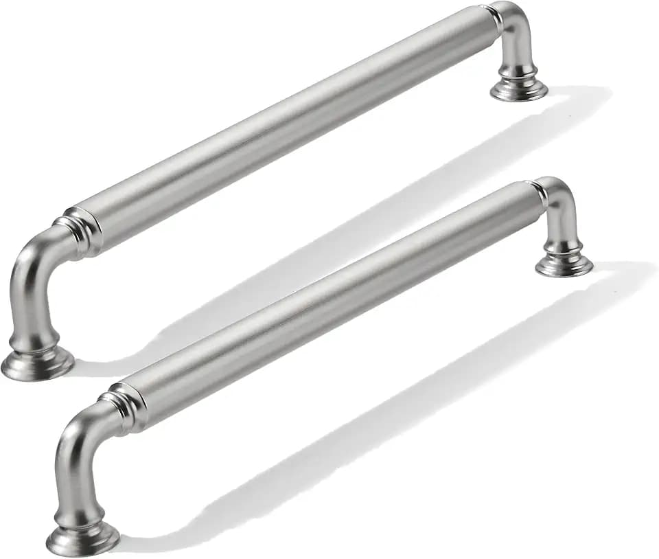 10 Pack 6 Inch Hole Center Brushed Satin Nickel Cabinet pulls Heavy-Duty Solid Cabinet Handle Hardware Suitable for cabinets Dressers Kitchens and Bathroom cabinets.